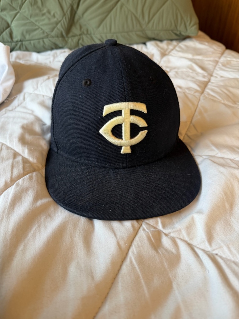 Black Men's Baseball Cap with Cream Embroidered Logo